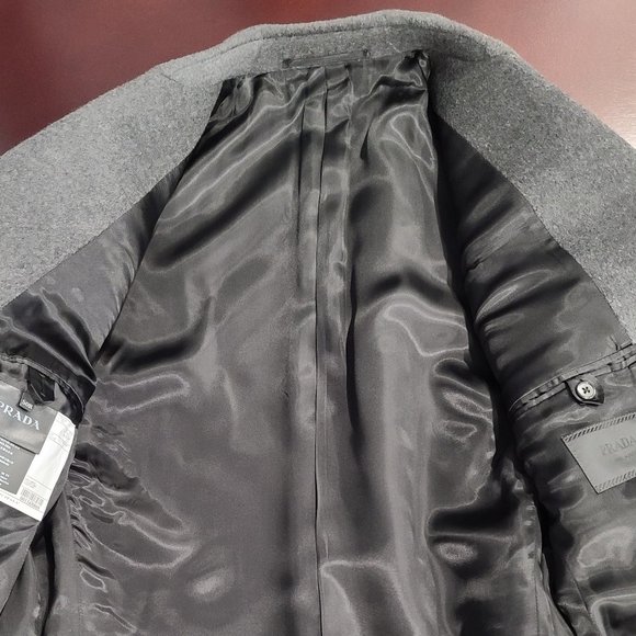 Prada Double-Breasted Wool/Cashmere Blend Coat - Picture 13 of 16